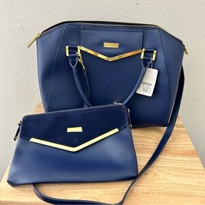 Joy & Imán Navy Blue Handbag Set – 2-Piece Purse & Crossbody